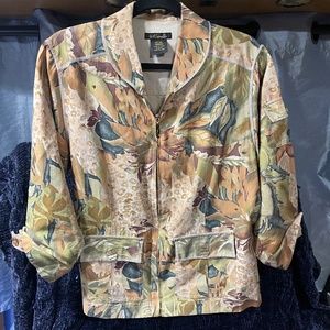 Women's Mureli Vintage Jacket 70% Silk 30% Linen Zip Closure Size Medium